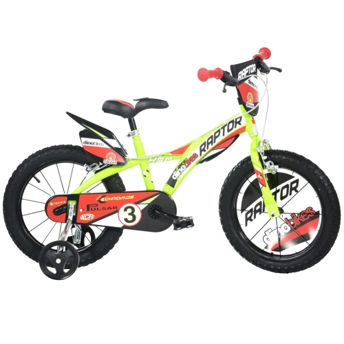 Детско колело с помощни колела Raptor 14“ Yellow PAT61126