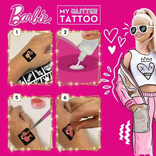 Творчески комплект Barbie Направи си сам блестящи татуировки PAT61208