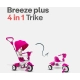 Детска розова комбинирана триколка 4в1 Breeze Plus  - 3