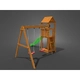 FLAPPI дървена детска площадка с пързалка и 2 люлки  - 5