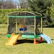 Детски зелен голям батут с пързалка Playground 200см.  - 1