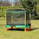 Детски зелен голям батут с пързалка Playground 200см.  - 2