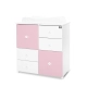 Шкаф за детска стая с 4 чекмеджета Бяло/Orchid Pink-2Box  - 3