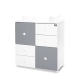 Шкаф за детска стая Цвят Бяло/Stone Grey-2BOX  - 2