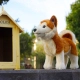 Детска плюшена играчка Стоящо куче Акита 30 см.  - 5