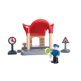 Детски комплект за игра Интерактивна ЖП гара 5 части