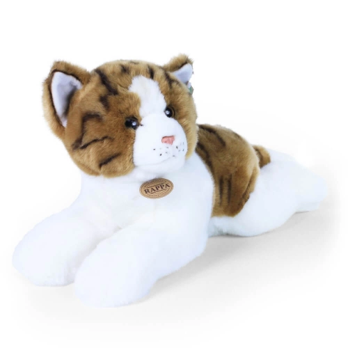 Детска плюшена играчка Голяма лежаща Котка в кафяво и бяло PAT61480
