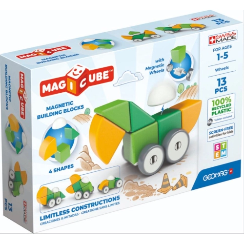 Магнитен конструктор Magicube 4 форми и колела 13 части PAT61766