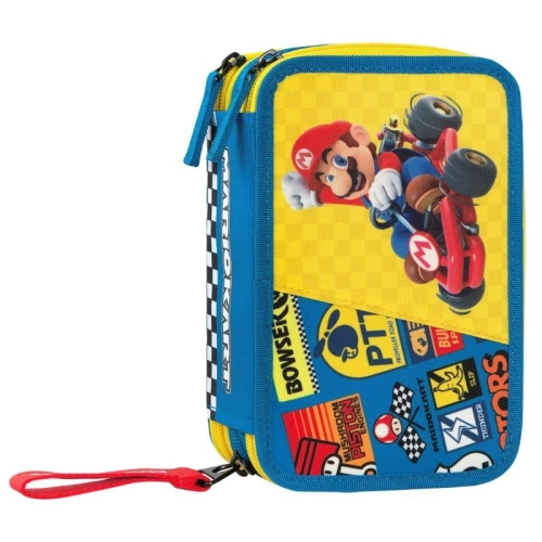 Ученически несесер 3 отделения Super Mario Mariokart Blue PAT61819