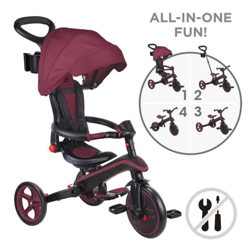 Сгъваема триколка 4в1 Explorer Trike Foldable цвят бургунди PAT63201 Сгъваема триколка 4в1 Explorer Trike Foldable цвят бургунди PAT63201