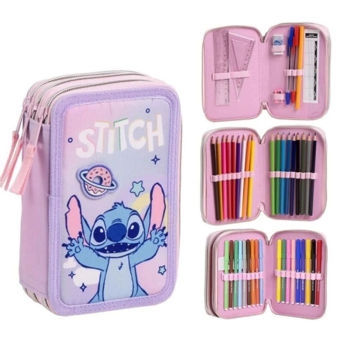 Детски пълен несесер за училище с 3 отделения Stitch PAT63426