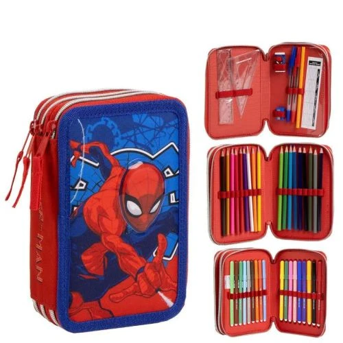 Ученически несесер с три отделения и съдържание Spiderman PAT63608