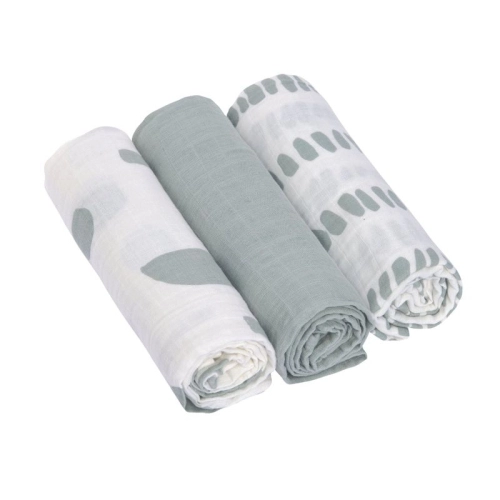 Комплект бебешки пелени Swaddle & Burp Strokes silver grey PAT63738