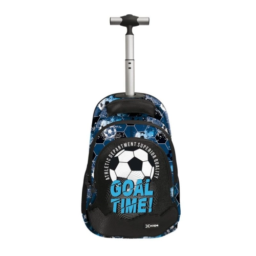 Ученическа детска раница на колела Xscape Football Blue PAT63948