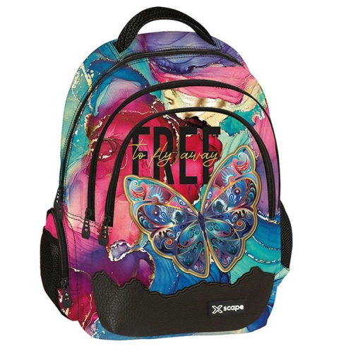 Ученическа раница с 2 отделения Xscape Butterfly Colour PAT63963