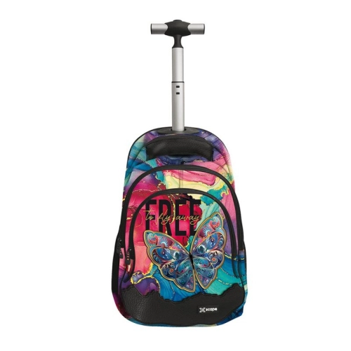 Ученическа детска раница на колела Xscape Butterfly Colour PAT63964