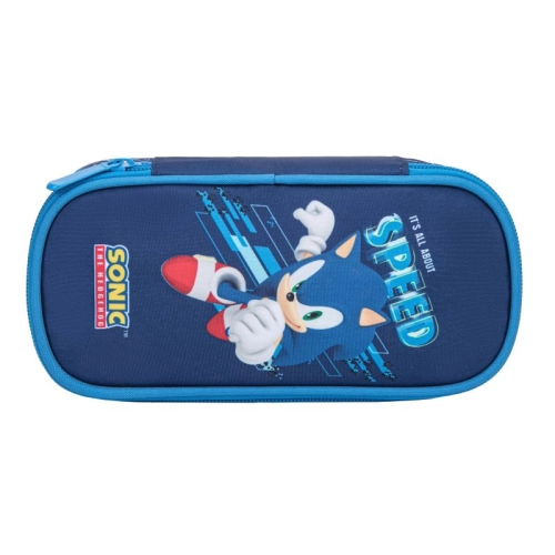 Син празен детски ученически несесер Sonic Speed PAT64006