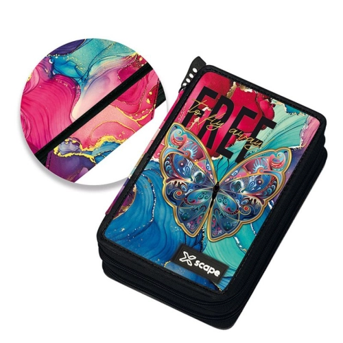 Детски ученически несесер със съдържание Xscape Butterfly PAT64087