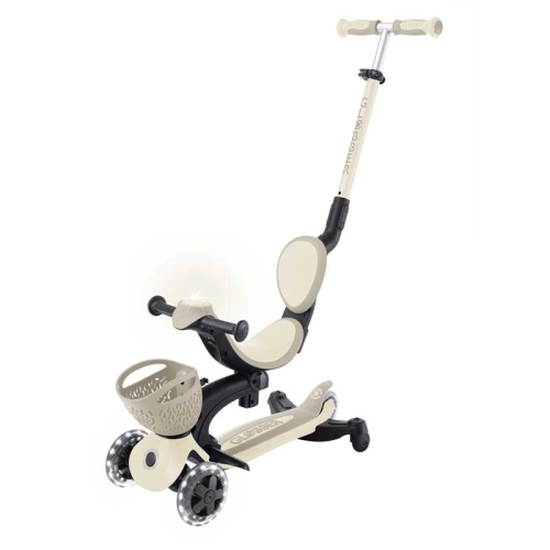 Детска бежова тротинетка 5в1 Baby Learn 360° Flash Lights PAT64132