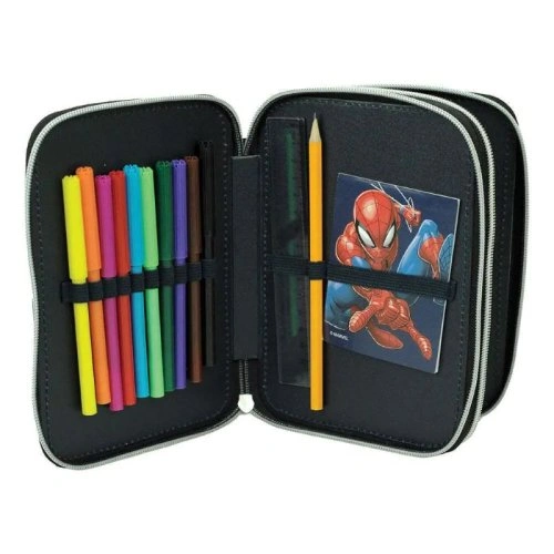Пълен ученически детски несесер с 2 отделения Spiderman PAT64246