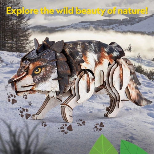 Детски 3D занимателен пъзел Wild Animals Сив вълк 58ч. PAT64449