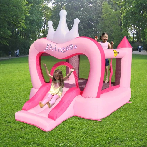 Детски розов батут замък Princess с пързалка 285x210x220 PAT64461 Детски розов батут замък Princess с пързалка 285x210x220 PAT64461
