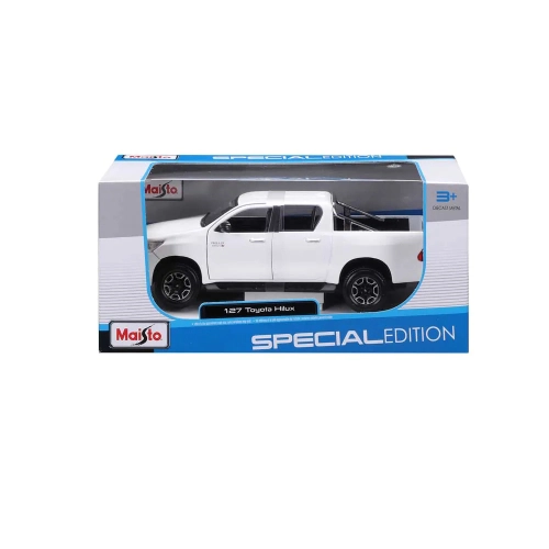 Детска играчка Колична за игра Бял пикап Toyota Hilux 1:27 PAT64537