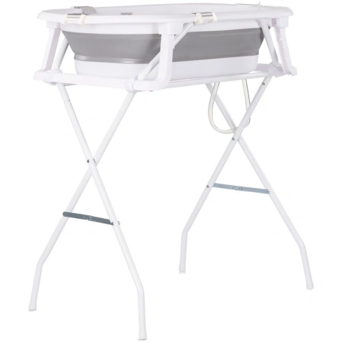 Сива бебешка вана с мрежа и стойка Малибу 78см PAT65079