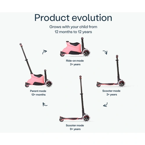 Детски разтегаем скутер Xtend Ride-on, цвят сьомга PAT65803