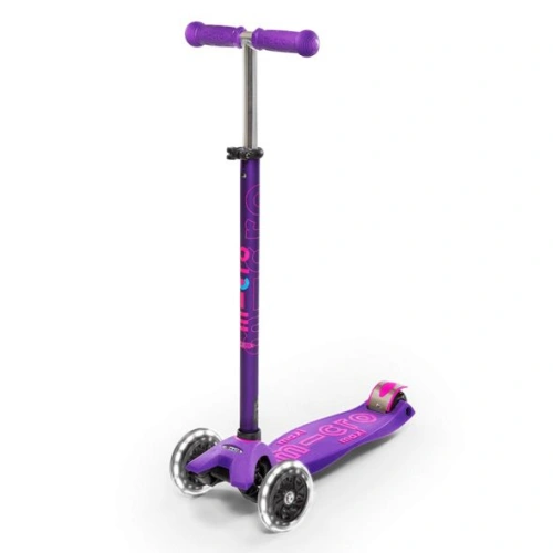 Детска лилава тротинетка с 3 колела Maxi Deluxe LED Purple PAT65975