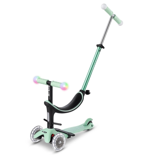 Детска тротинетка с 3 колела Mini2Grow Deluxe Magic LED Mint PAT65993
