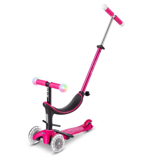 Детска тротинетка с 3 колела Mini2Grow Deluxe Magic LED Pink PAT65994