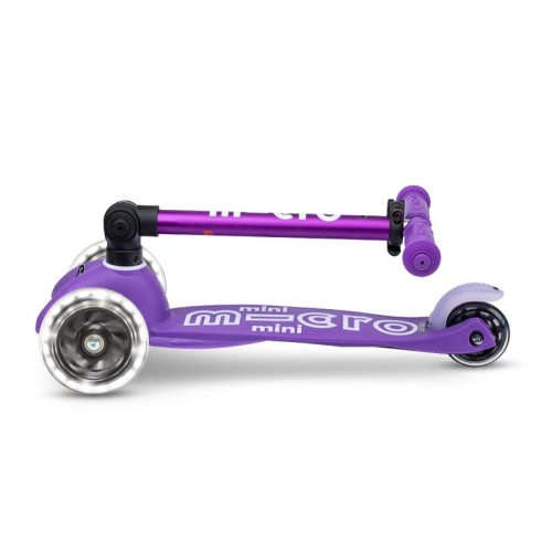 Детска лилава тротинетка Mini Deluxe Fold. LED Purple PAT66023