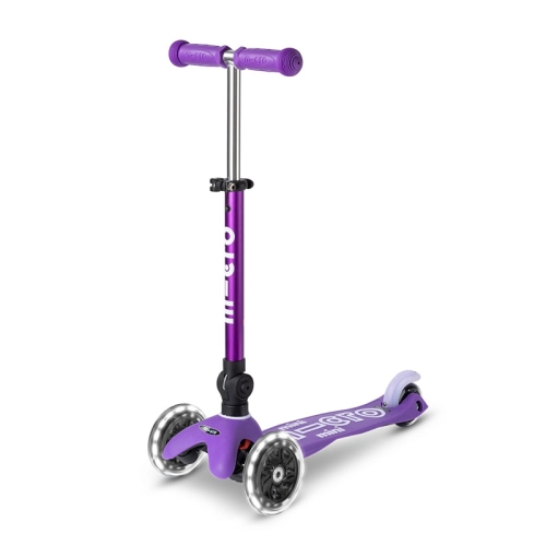 Детска лилава тротинетка Mini Deluxe Fold. LED Purple PAT66023