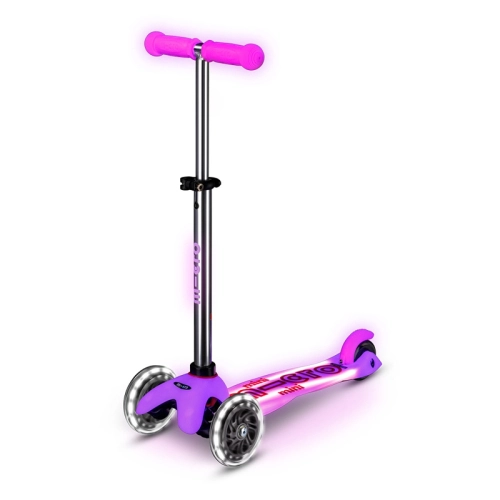 Детска тротинетка Mini Deluxe Glow LED Plus Frosty Pink PAT66025