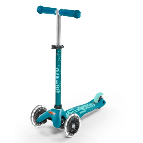 Детска тротинетка с 3 колела Mini Deluxe LED Aqua PAT66026