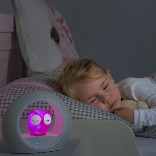 Детска нощна лампа Lou the owl, със сензор за плач Pink PAT66102