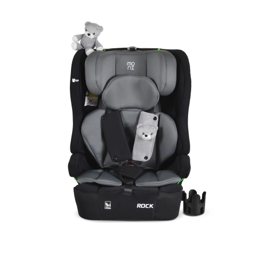 Детски сив стол за кола с 2 играчки Rock 76-150см Space-grey PAT66407