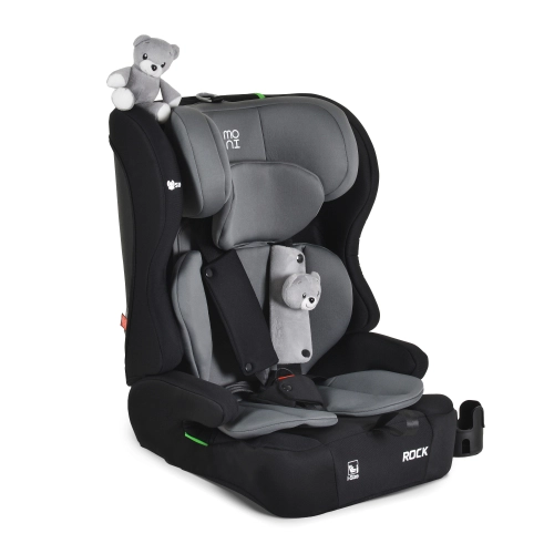 Детски сив стол за кола с 2 играчки Rock 76-150см Space-grey PAT66407