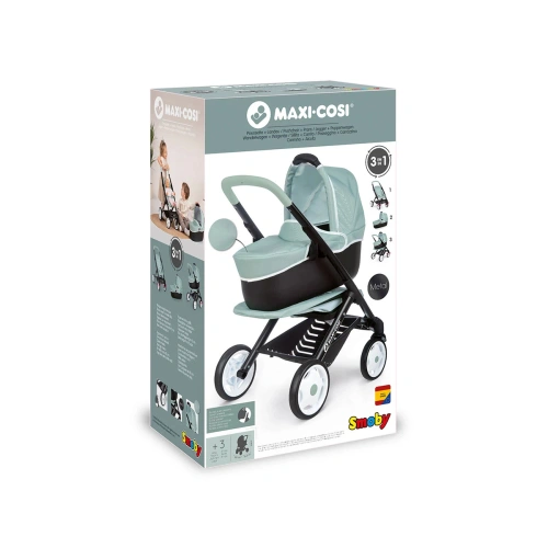 Сива комбинирана количка за детски кукли 3 в 1 PAT66702