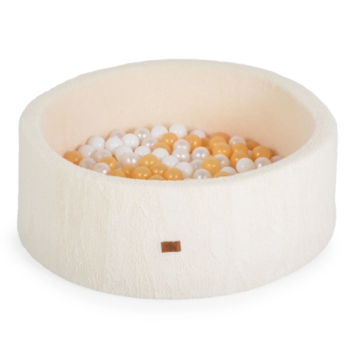 Бебешки мек басейн Boucle с 200 топки за игра Слонова кост PAT66903