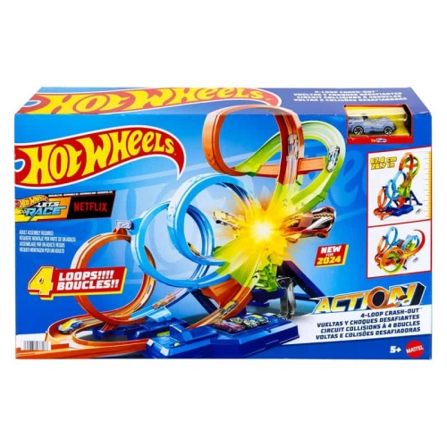 Детска писта за игра Hot Wheels 4-Loop Crash-Out PAT67033