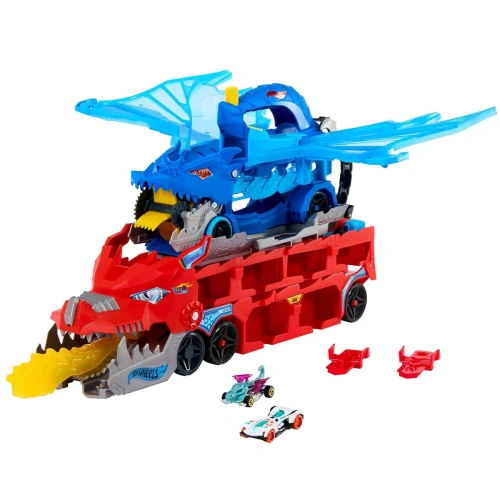 Детски двоен транспортьор дракон Hot Wheels City PAT67079