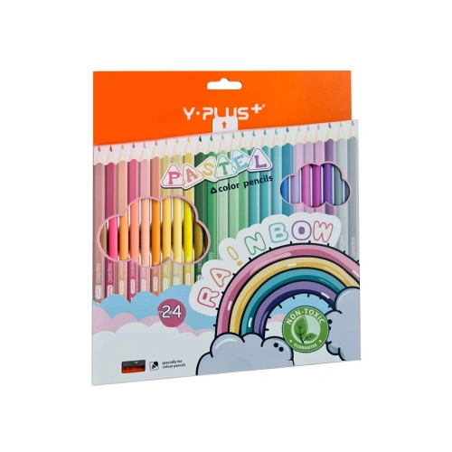 Комплект 24 цвята детски моливи Y-Plus Pastel PAT67083