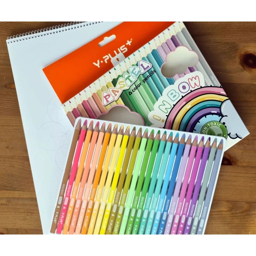 Комплект 24 цвята детски моливи Y-Plus Pastel PAT67083