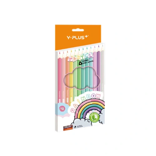Комплект 12 цвята детски моливи с острилка Y-Plus Jumbo Past PAT67084
