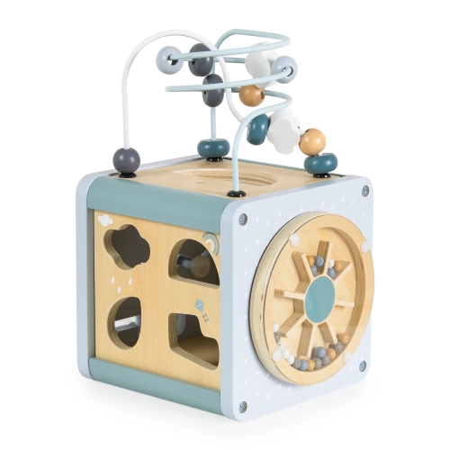 Бебешки дървен активен куб W11B316-син PAT67361