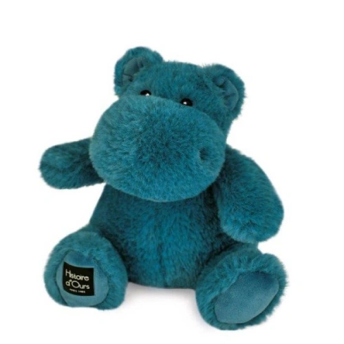 Плюшена играчка Histoire dours Хипопотам Петролено син 18см PAT67545
