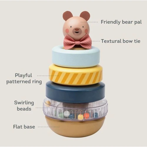 Бебешка играчка Кула с рингове за нанизване Мече PAT67654