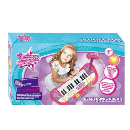 Детско розово пиано със столче My Music World PAT67973